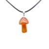Carnelian Mushroom Carved Pendant Necklace Natural Crystals For Energy Balancing, Meditation, Reiki, Healing Approx. 2cm Pendant VTrendz