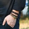 Yin Yang Leather Bracelet Sets Unisex / Men Jewelry Vintage Classic Retro Bracelets - Image 2