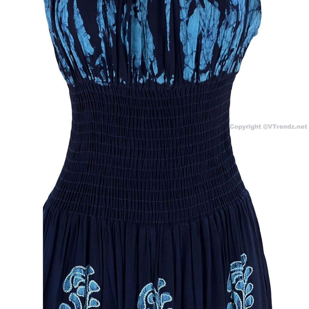 Long 8-Kali Embroidered Maxi Dress with Stretch Sleeves - Image 4