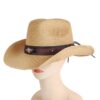 Cowboy Straw Hat For Men/Women Unisex Attractive Hat with Leather Strap;  Adult One Size Fits Most (22-23 inches), adjustable size - Image 3