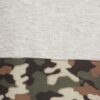 Solid Grey & Army Print Hood Top - Image 2