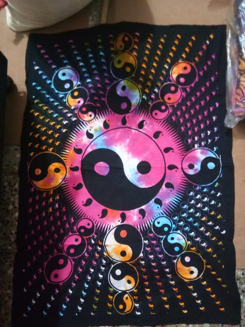 Yin Yang Mandala Tie dye Poster Wall Hanging Handmade Cotton Tapestry 40" x 30" inch