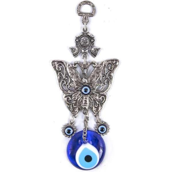 Butterfly Evil Eye Hangings, Handmade ;7" Inch