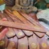 Zodiac Sign Brass Inlay Wood Ash Catcher | Celestial Incense Burner (10"L) VTrendz