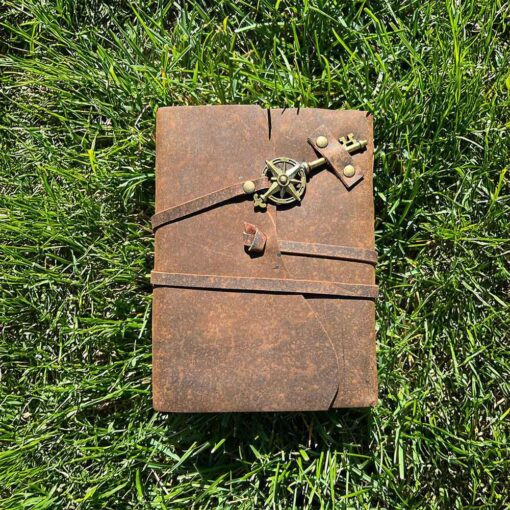 Navigator's Key Leather Journal | Chart Your Course, Unlock Your Story