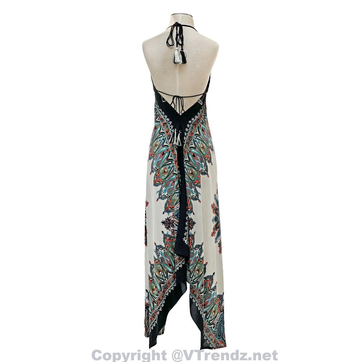 Jamawar Scarf Dress Dori with Halter Neck & Back Ties - Image 39