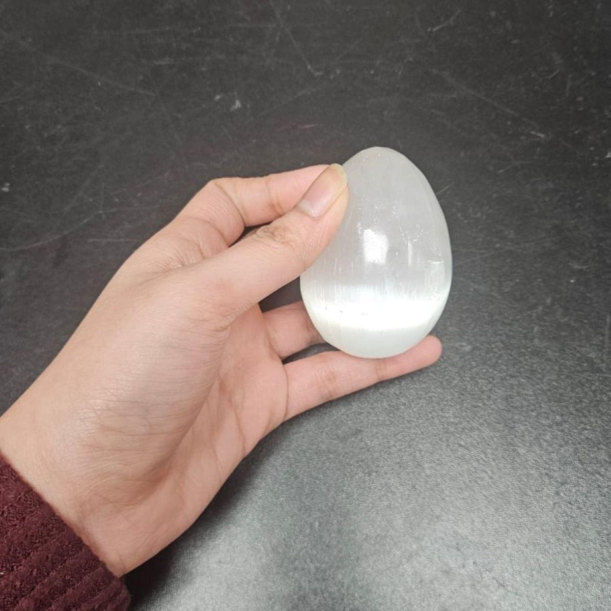 Selenite Egg: Crystalline Shield for Fertility, New Beginnings & Auric Transmutation (2.75 Inch) - Image 7