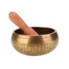11-12 cm / 4.7" Hand pounded hammered Plain Golden Singing Bowl for Meditation, Relaxation & Healing with Wooden Mallet