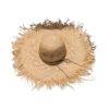 Natural Straw Hat with Fringe & Black Ribbon Trendy Beach Hats For Men/Women;  Adult One Size Fits Most (22-23 inches), adjustable size - Image 5