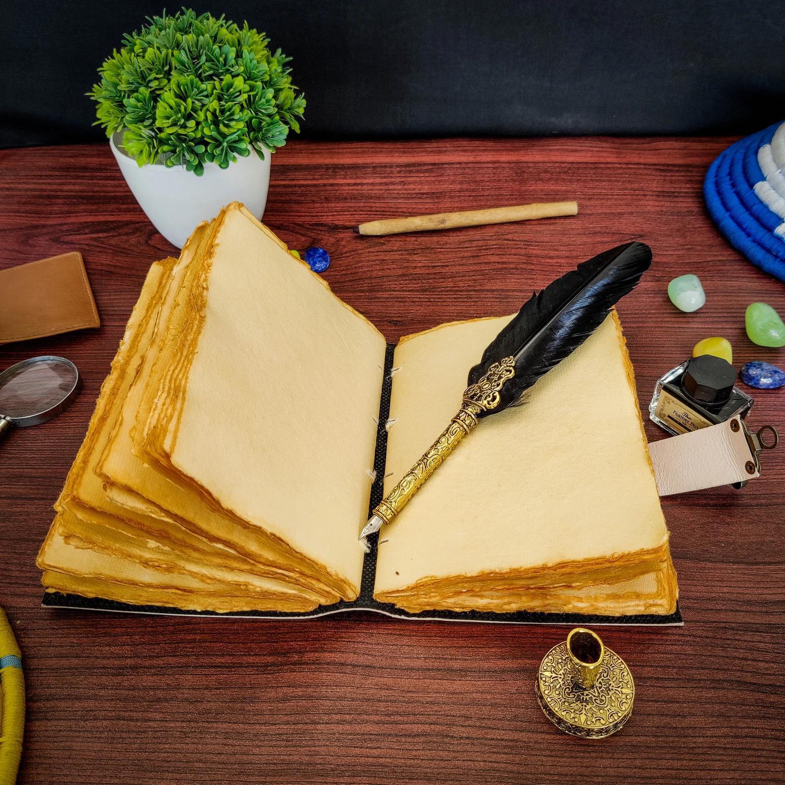 Moon Phases & Botanicals Leather Journal | Your Cosmic Grimoire - Image 4