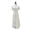 Short Sleeves Victorian Style Corset Dress with Lace & Floral Threadwork VTrendz