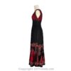 Long 8-Kali Embroidered Maxi Dress with Stretch Sleeves VTrendz