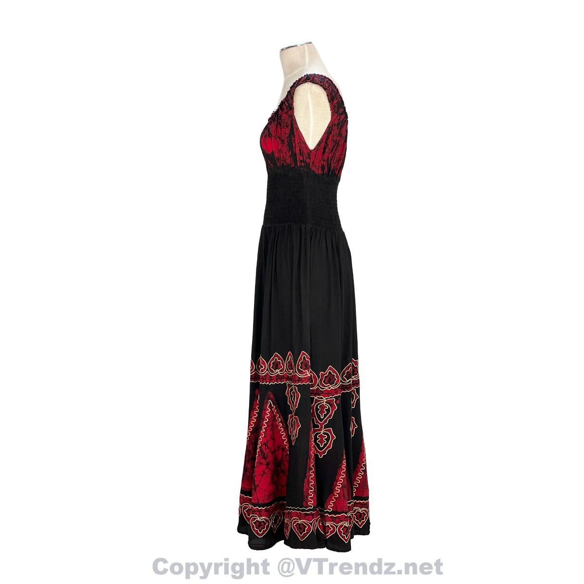 Long 8-Kali Embroidered Maxi Dress with Stretch Sleeves - Image 20