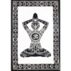 Yogi Lady with 7 chakra Symbols Black and white Wall Hanging Handmade Cotton Tapestry 40"x30" inch VTrendz