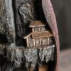 Mountain with House & Bridge Ceramic Backflow Incense Holder Waterfall Incense Burner, Reflux Burner, Handmade Ceramic, Home Décor for Meditation, Mini-Zen Experience Size: 22*10*31 cm - Image 5