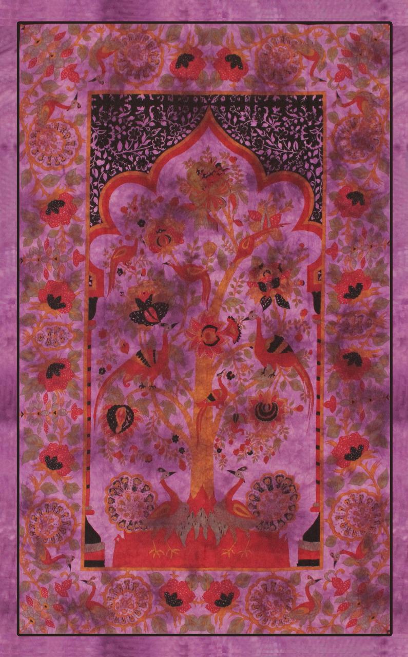 Temple Of Life Wall Hanging Handmade Cotton Tapestry 84"x54" inch - Image 2