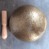 11-12 cm / 4.7" Hand pounded hammered Plain Golden Singing Bowl for Meditation, Relaxation & Healing with Wooden Mallet - Image 2
