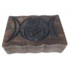 Hand Carved Decorative Pentagram Cobra Wooden Storage Box, 9"x6"x2.75" - Image 2