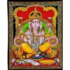 Ganesha Gold sequence blink Multi Poster Wall Hanging Handmade Cotton Tapestry 40"x30" inch VTrendz