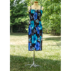 Flower Printed Straight Hem Black Base Summer Dress One Size Fits Most, Beach Wear, Casual Hibiscus Flower Printed Adjustable Sundress - Image 5