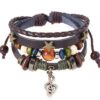 Music Notes Leather Bracelet Sets Unisex / Men Jewelry Vintage Classic Retro Bracelets VTrendz