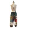 Single Color Waist Elastic Bottom Patchwork Pants VTrendz