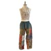 Single Color Waist Plain & Striped Patchwork Open Bottom Pants VTrendz