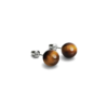 Tigers Eye 10mm Round Natural Crystal Studs Earrings - Image 2