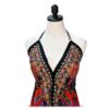 Hand-Printed Jamawar Short Scarf Halter Dress VTrendz