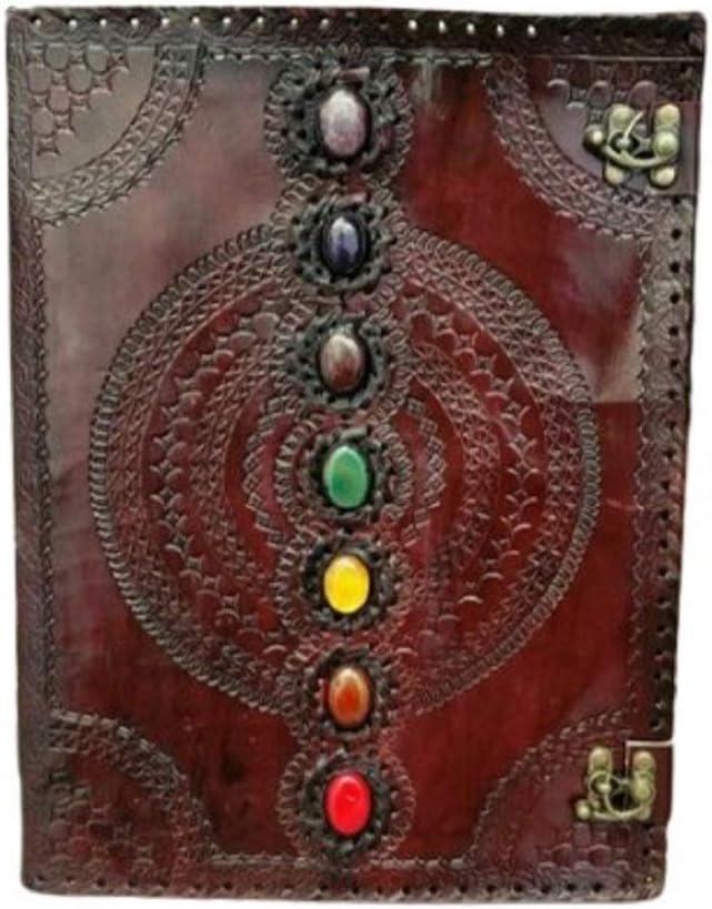 7 Chakra Embossed Leather Grimoire | Codex of Aligned Energy