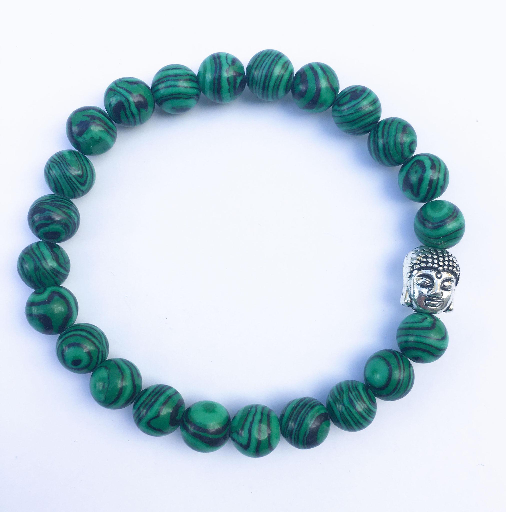 Malachite Natural Stone Bracelet: The Stone of Transformation & Heart-Centered Guard - Image 2