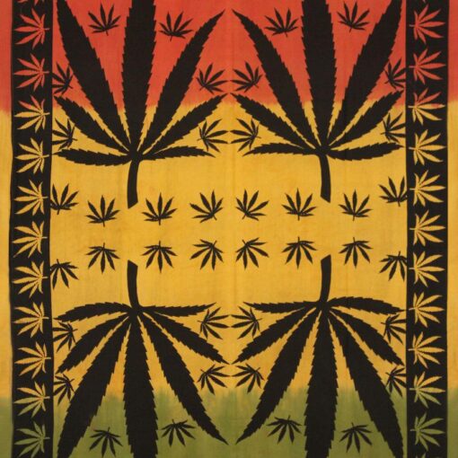Hemp 4 Leaf Wall Hanging Handmade Cotton Tapestry 84"x54" inch