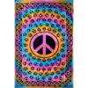 Peace Sign Tie dye Wall Hanging Handmade Cotton Tapestry 84" x 54" inch - Image 2