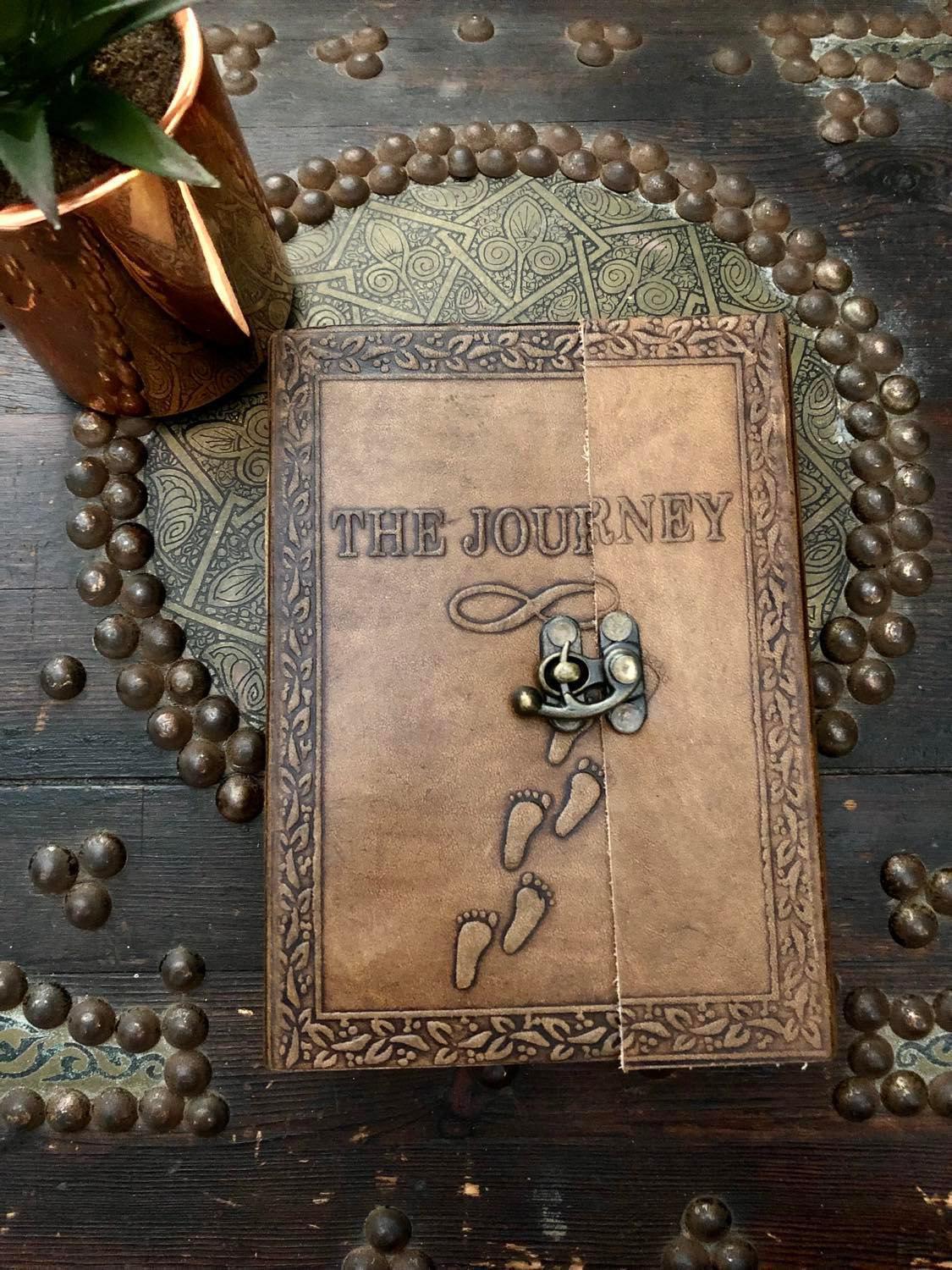 The Journey Embossed Leather Journal | Chronicle Your Path