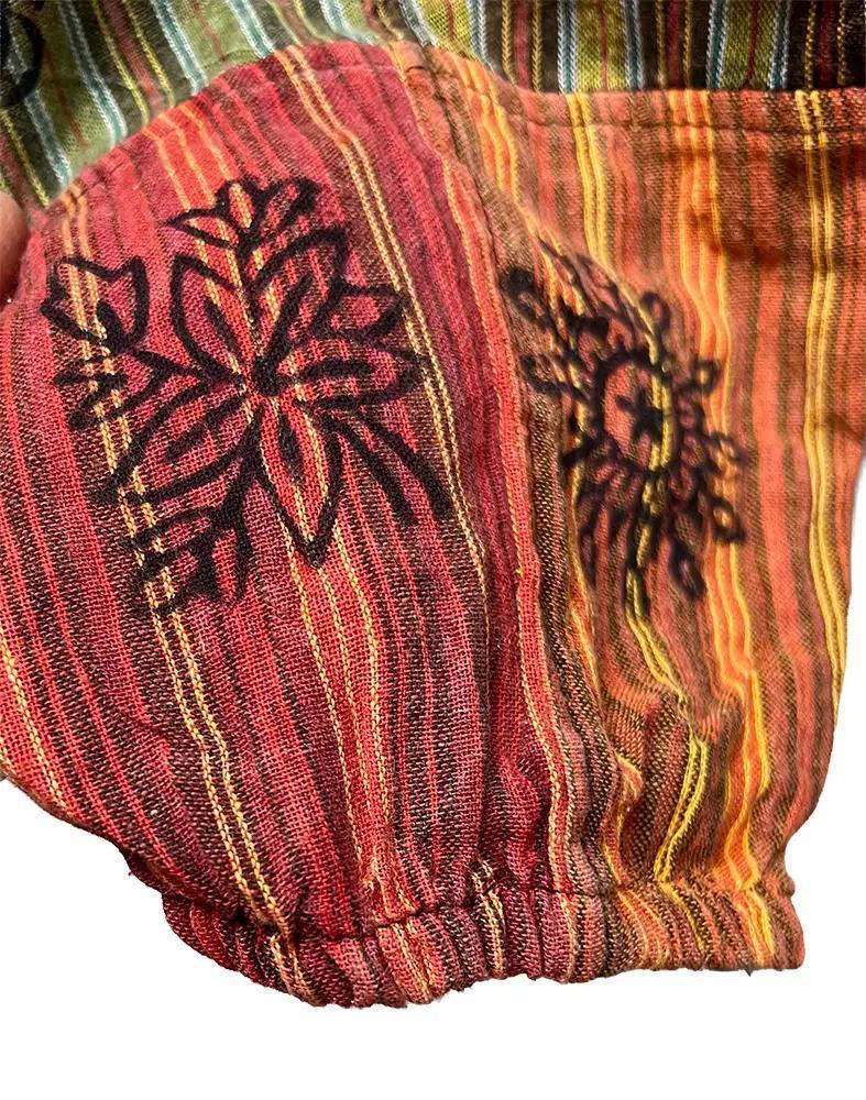 Boho Front Pocket Sun Moon Mushroom Patchwork Cargo Pants - Image 3
