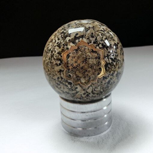 Dalmatian Jasper Orgone Sphere – Artifact of Joy & Grounded Playfulness – 2"