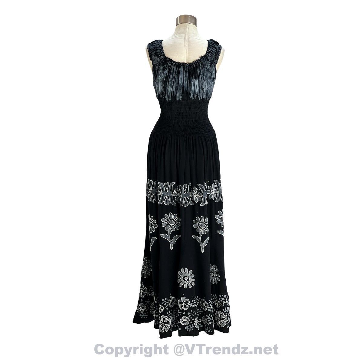 Long 8-Kali Embroidered Maxi Dress with Stretch Sleeves - Image 26