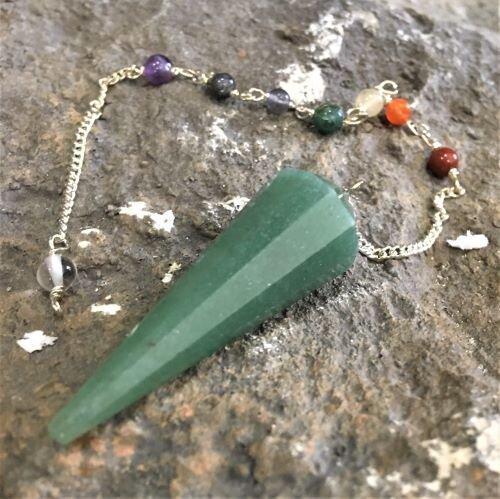 Jade Chakra Beads 12 faceted Pendulum 3-in-1 pendulum, bracelet, pendant