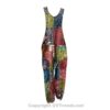 Multicolor Mandala Design Patchwork Cotton Overalls With Elastic Ankle S-XXL VTrendz