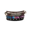 Feather w/Colored Macrame Leather Bracelet Sets Unisex / Men Jewelry Vintage Classic Retro Bracelets - Image 2