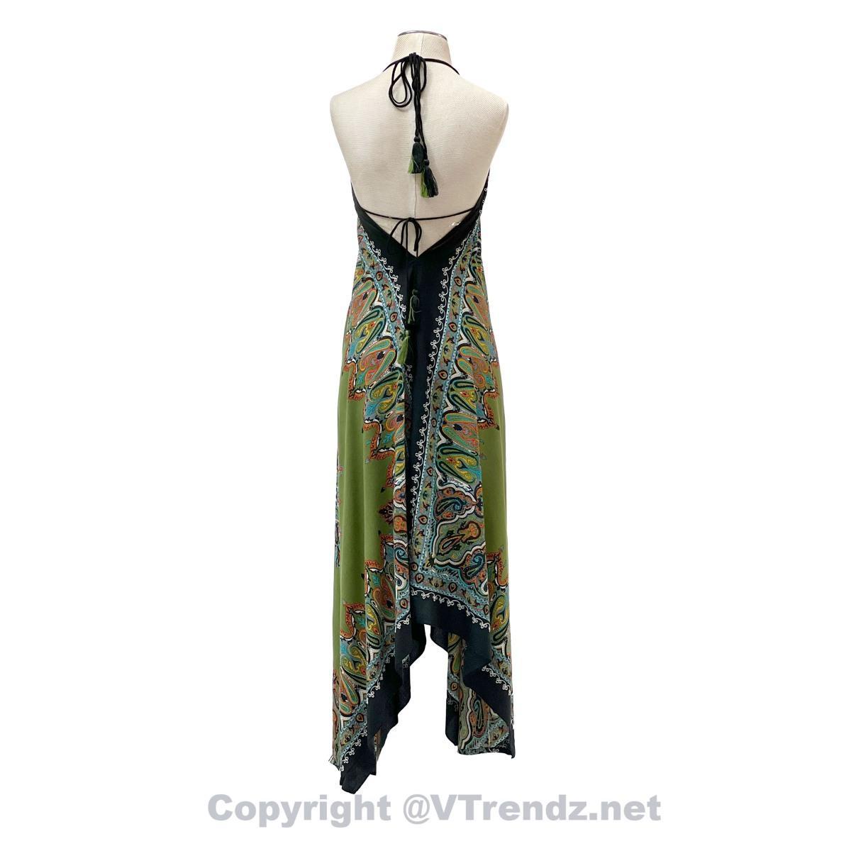 Jamawar Scarf Dress Dori with Halter Neck & Back Ties - Image 12