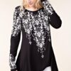 15503L-Top , Long Sleeves Bling Top With Print and Stones By Vocal - Image 4