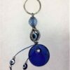 Blue Metalised Keychain with Evil Eye for Protection and Goodluck - Image 2