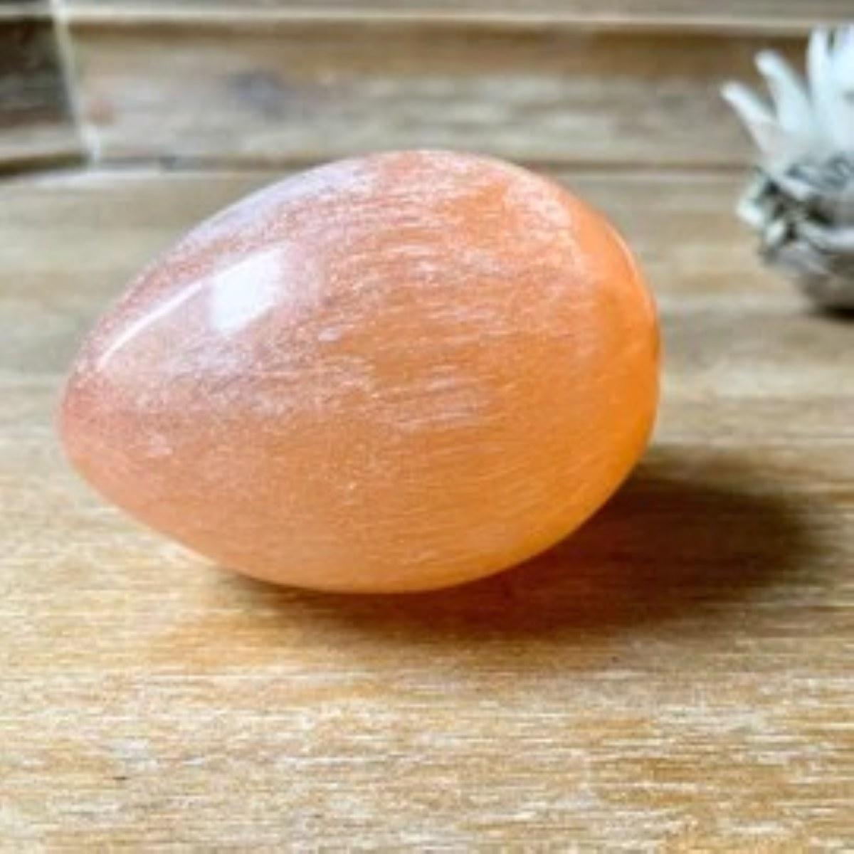 Orange Selenite Egg: Sacral Vitality & Emotional Warmth (7 cm) - Image 2