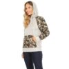Solid Grey & Army Print Hood Top