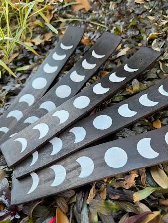 Phases of the Moon Incense Stick Burner | Lunar Cycle Ash Catcher (10"L) - Image 8