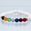 The Pure Conduit: White Lava Stone & 7-Chakra Bracelet - Image 2