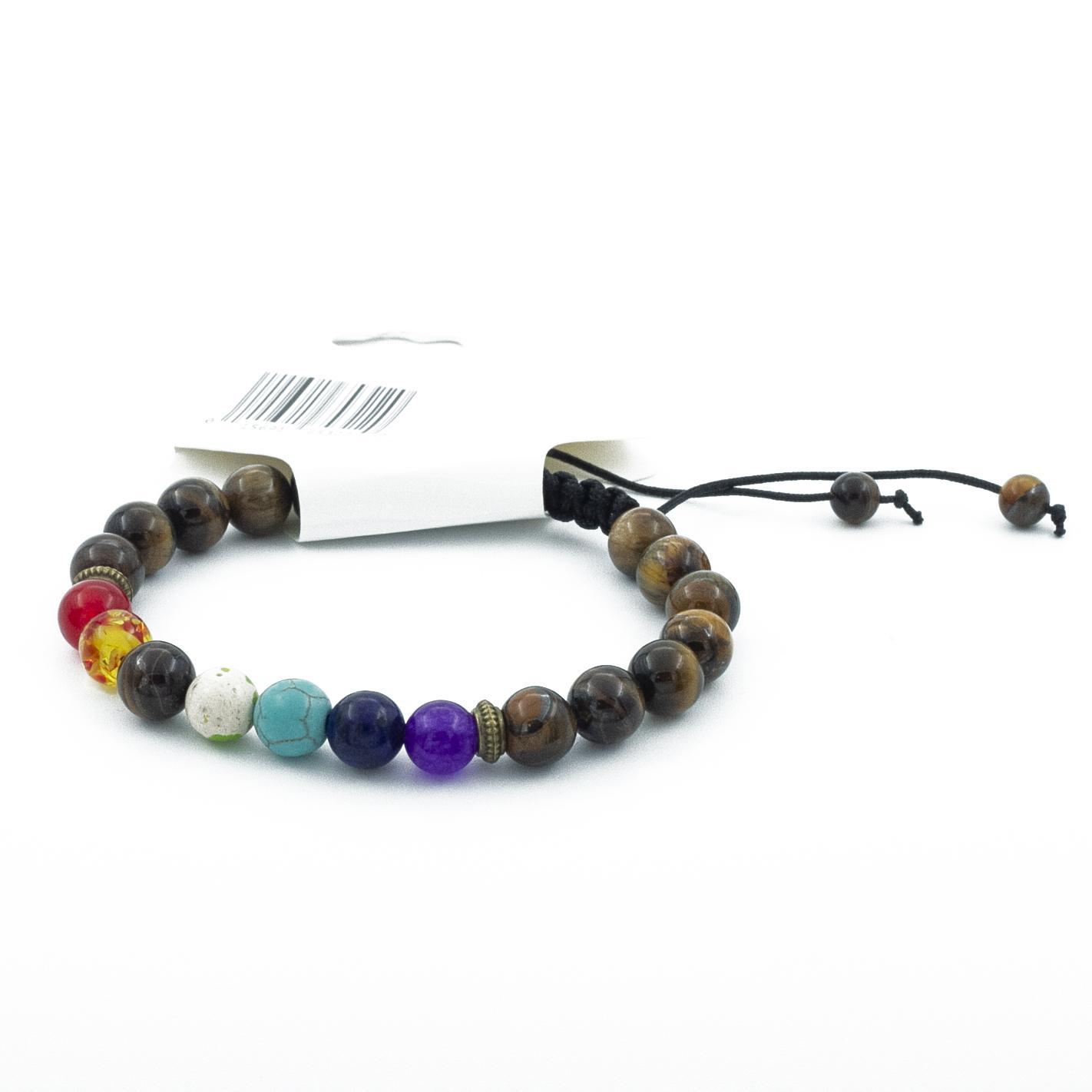 Tiger Eye 7-Chakra Adjustable Macrame Bracelet: Primal Courage & Total Alignment