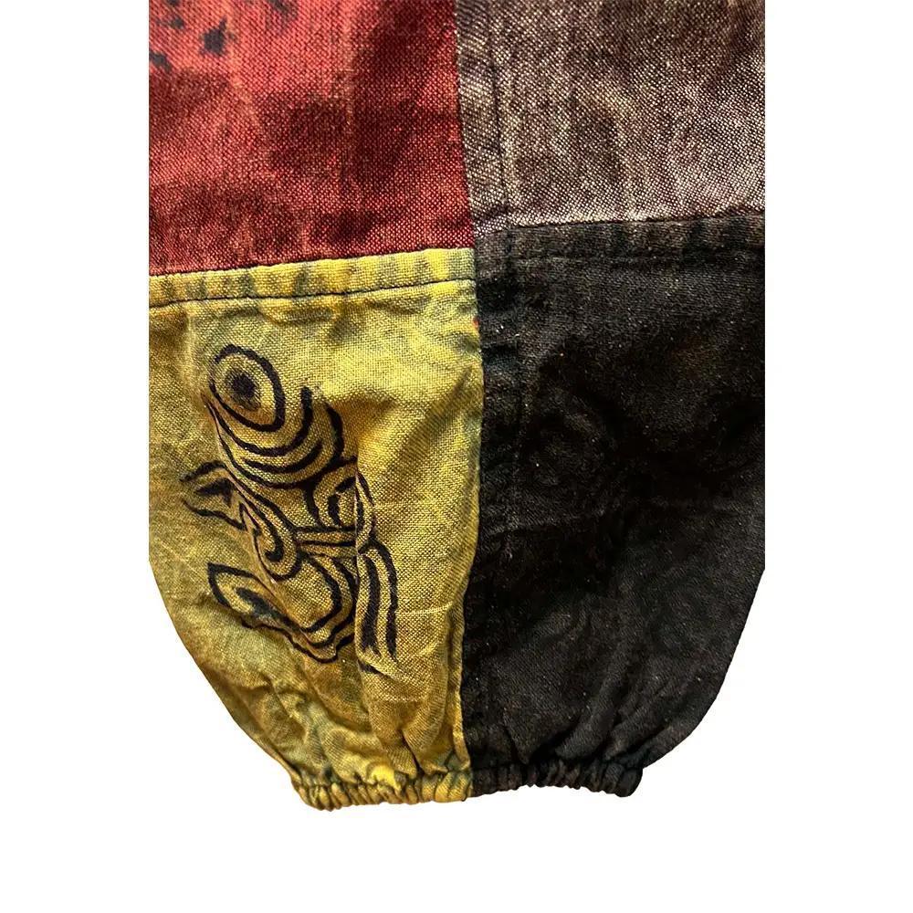 Boho Sacred Symbol Patchwork Elastic Bottom Pants - Image 2