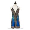 Hand-Printed Jamawar Short Scarf Halter Dress VTrendz